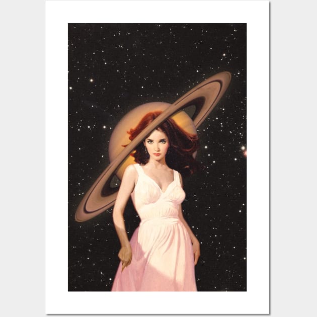 Saturn Woman Wall Art by linearcollages